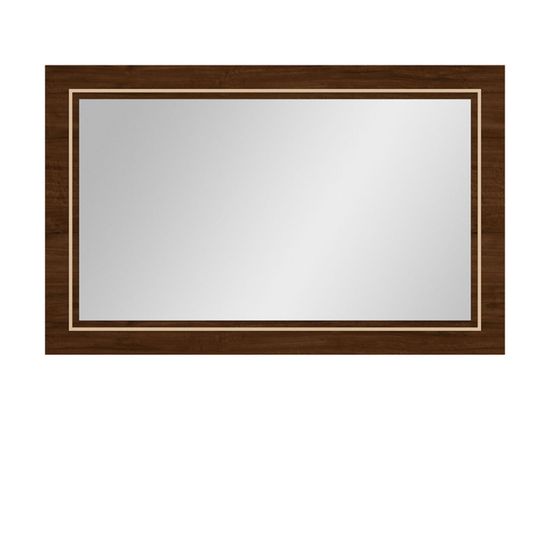 Modern Eva Walnut Italian Wall Mirror with Gold Trim - 135cm