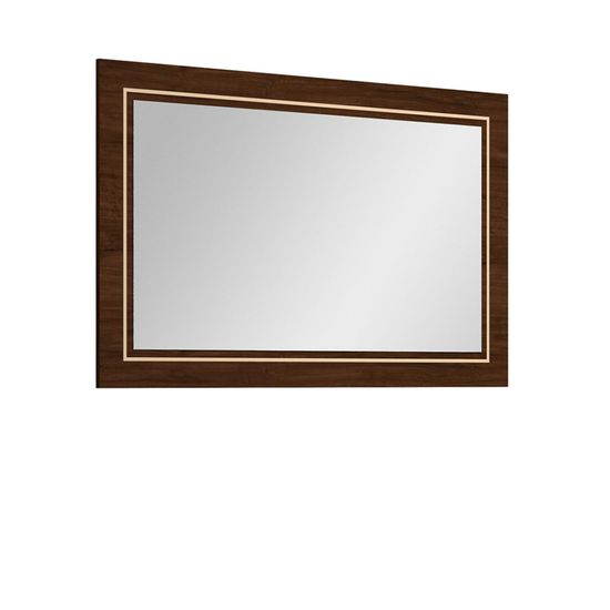 Modern Eva Walnut Italian Wall Mirror with Gold Trim - 135cm