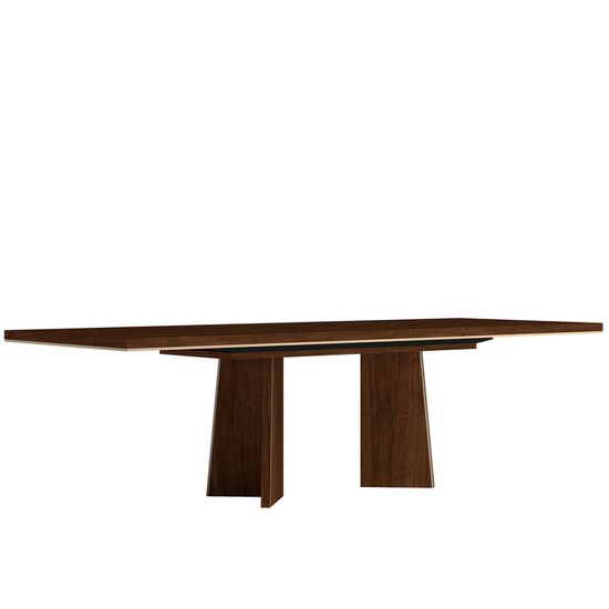 Modern Eva Walnut Italian 6-8 Seater Extending Dining Table with Gold Trim