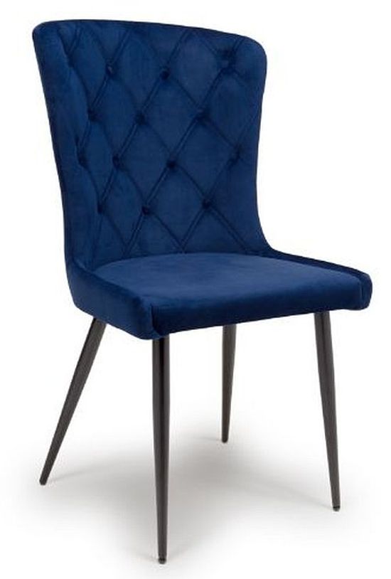 2 x Merlin Navy Blue Fabric Dining Chair