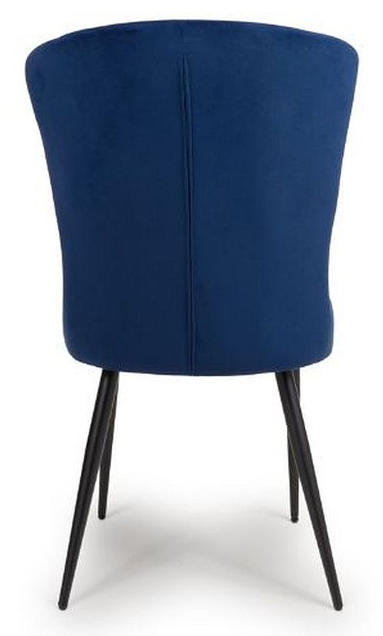 2 x Merlin Navy Blue Fabric Dining Chair