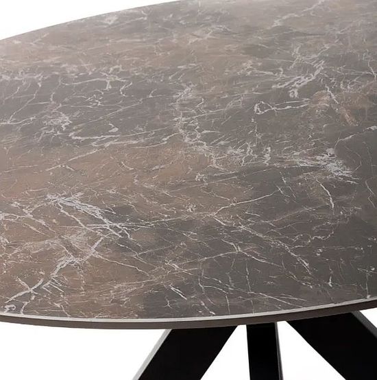 Galaxy Brown Ceramic 4 Seater Round Dining Table