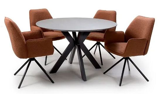 Galaxy Brown Ceramic 4 Seater Round Dining Table