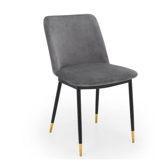 Findlay Walnut 4 Seater Square Dining Set with 4 Delaunay Grey Chairs