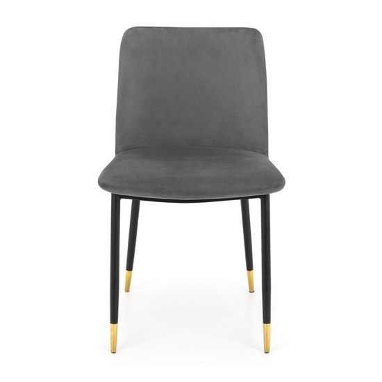 Findlay Walnut 4 Seater Square Dining Set with 4 Delaunay Grey Chairs