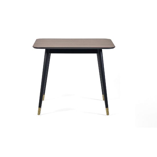 Findlay Walnut 4 Seater Square Dining Set with 4 Hadid Grey Chairs