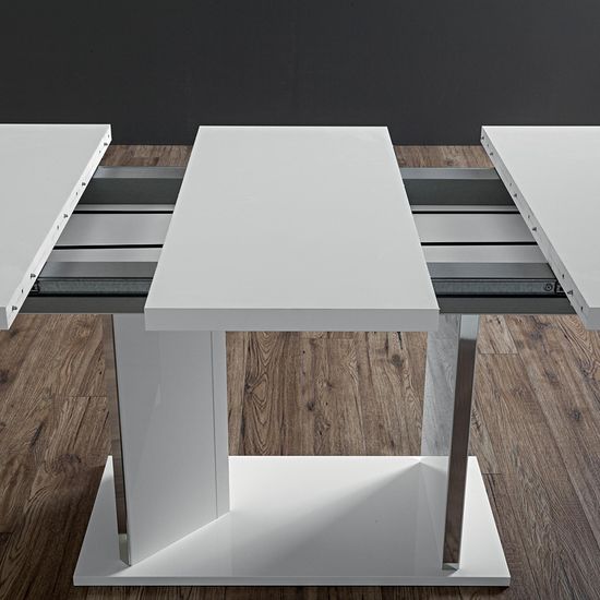 Lisa White Italian 6-10 Seater Extending Pedestal Dining Table