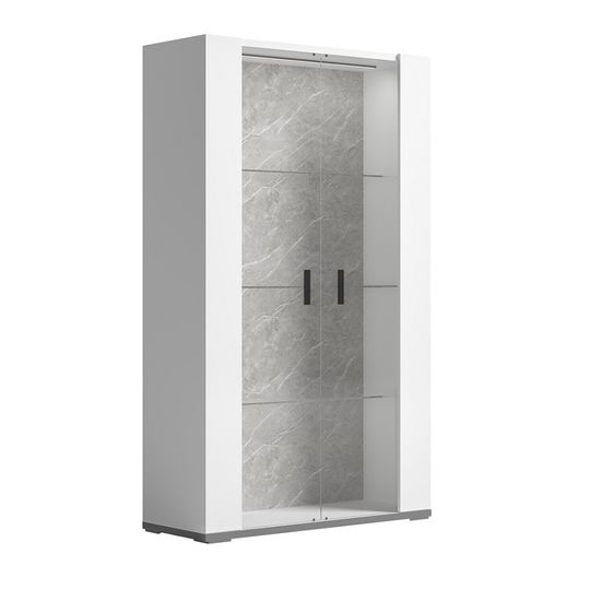 Modern Mara White Italian 2 Door Vitrine
