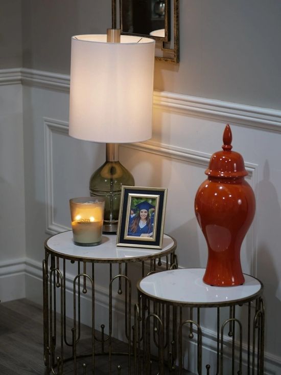 Mindy Brownes Estela Antique Gold Marble Side Table (Set of 2)