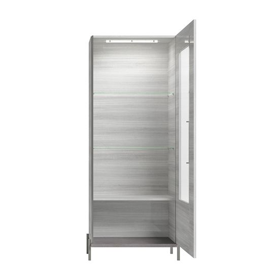 Mia Grey 1 Door Display Cabinet - RHF