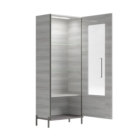 Mia Grey 1 Door Display Cabinet - RHF