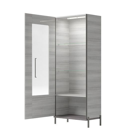 Mia Grey 1 Door Display Cabinet - LHF