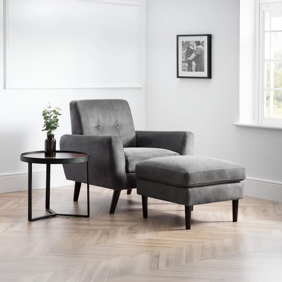 Monza Grey Fabric Armchair