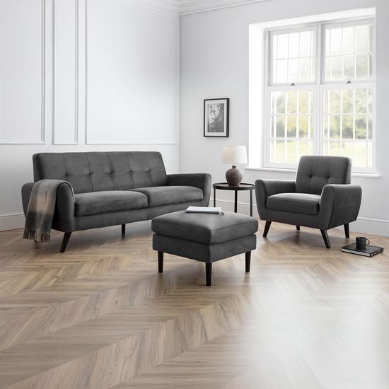 Monza Grey Fabric Armchair