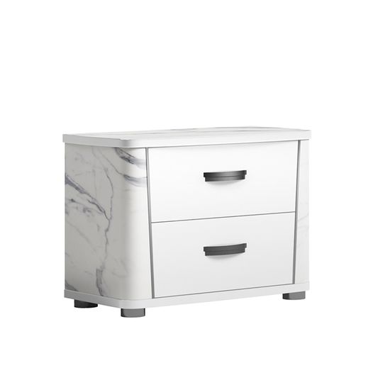 Anna White Italian 2 Drawer Bedside Cabinet
