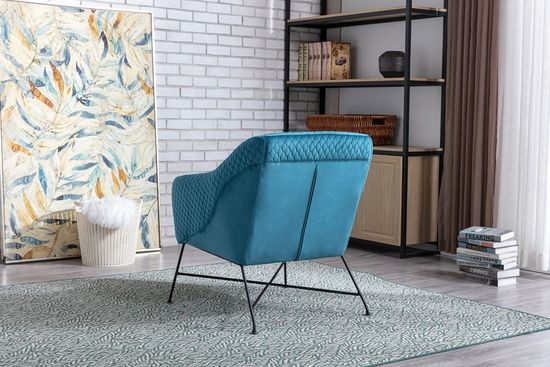 Cleo Blue Fabric Accent Chair