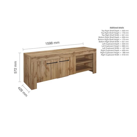 Compton Oak Effect 2 Door TV Unit