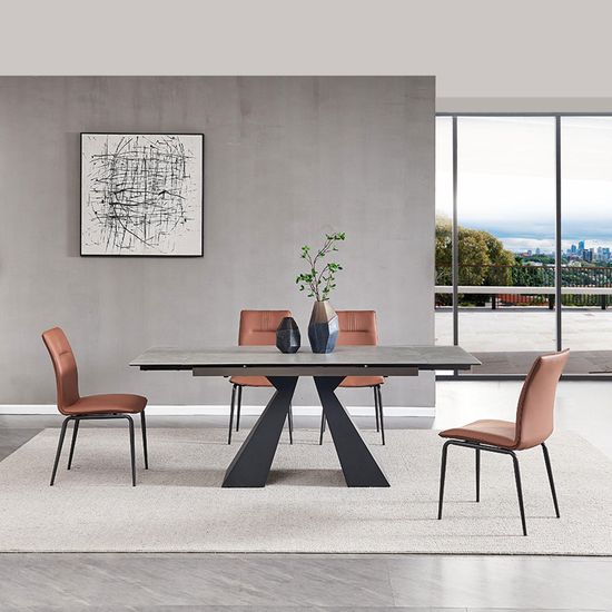 Cassino 6-8 Seater Grey Ceramic Extending Dining Table - 140cm-200cm