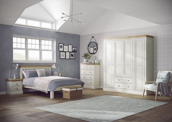 Versailles Ivory Painted 4 Door Wardrobe