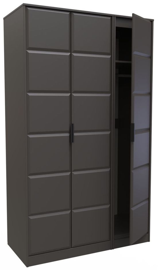 New York Graphite 3 Door Tall Triple Wardrobe