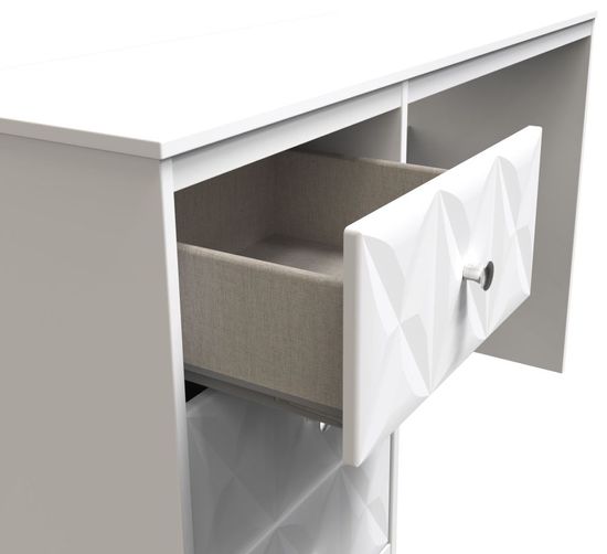 San Jose White 3 Drawer Desk