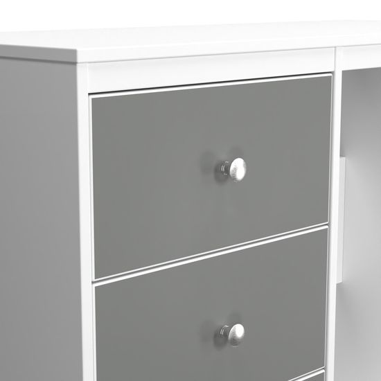 Padstow Grey and White 3 Drawer Single Dressing Table
