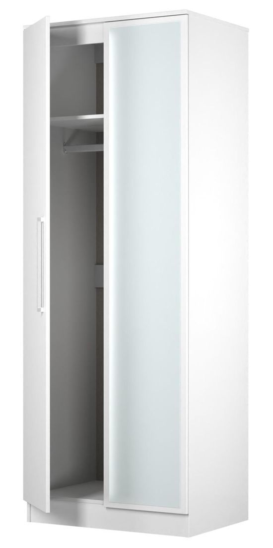 Worcester White 2 Door Tall Wardrobe - 1 Mirror