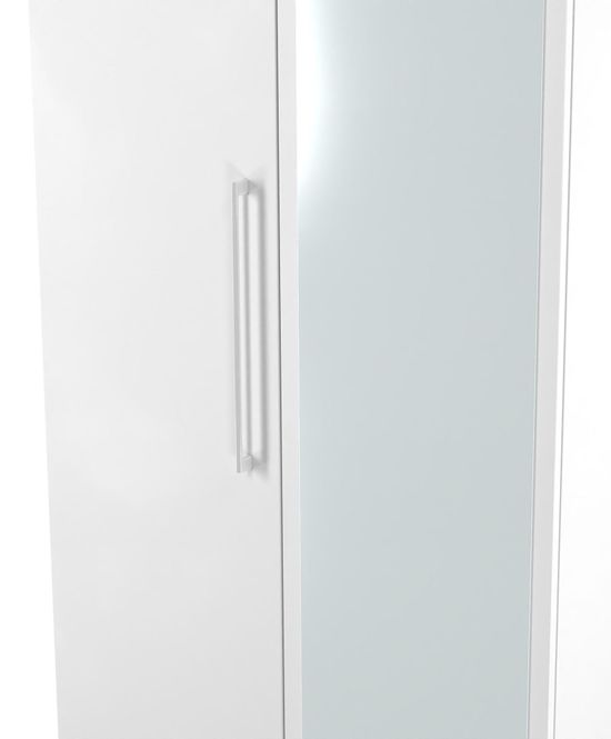 Worcester White 2 Door Tall Wardrobe - 1 Mirror