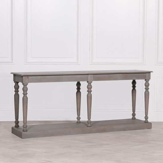Rustic Mango Wood Column Large Console Table