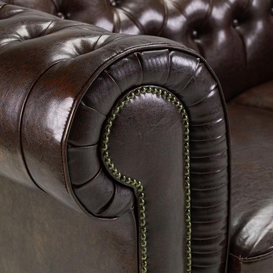 Chesterfield Antique Brown Armchair