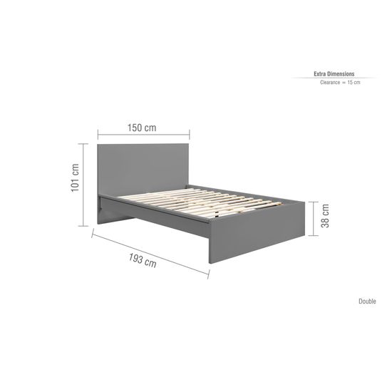 Oslo Grey Bed - Sizes Available