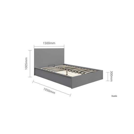 Oslo Grey Ottoman Storage Bed - Sizes Available