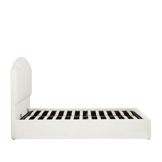 Monaco White Fabric Ottoman Storage Bed - Sizes Available