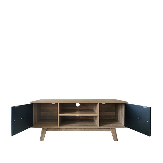 Shard Walnut and Black 2 Door TV Unit
