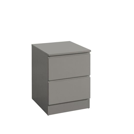 Oslo Grey 2 Drawer Bedside Cabinet
