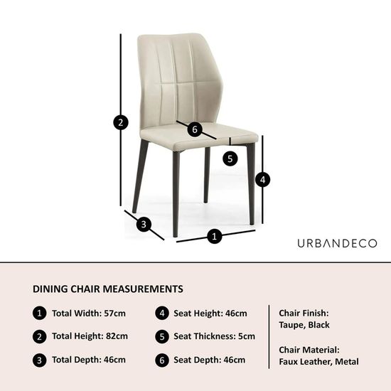 Clearance - Harrow Taupe Leather Dining Chair