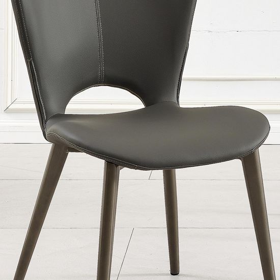 Clearance - Clooney Dark Grey Leather Dining Chair
