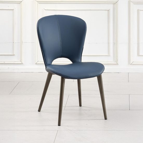 Clearance - Clooney Blue Leather Dining Chair
