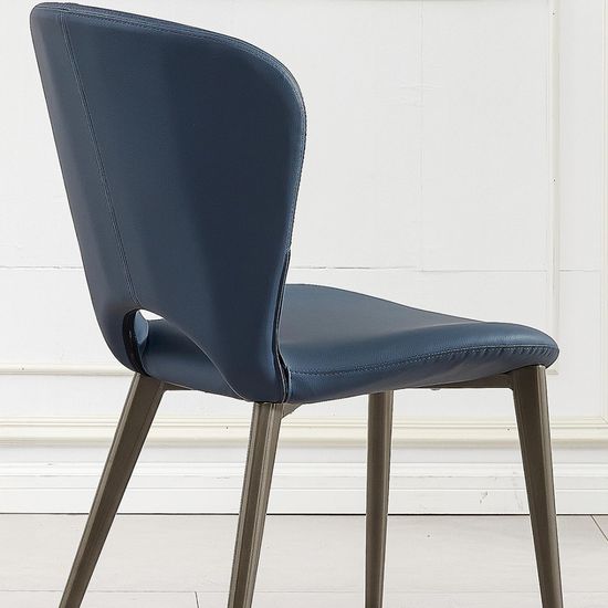 Clearance - Clooney Blue Leather Dining Chair