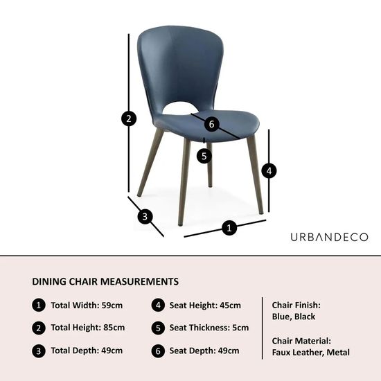 Clearance - Clooney Blue Leather Dining Chair