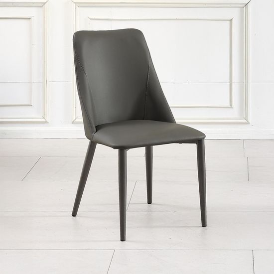 Clearance - Rosie Dark Grey Leather Dining Chair