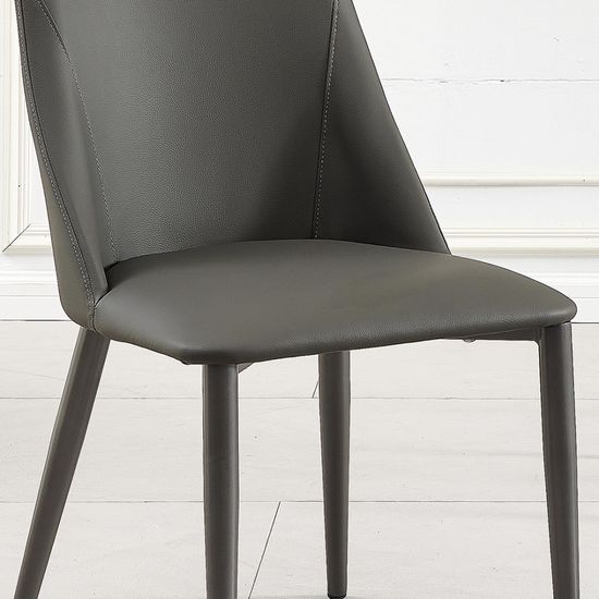 Clearance - Rosie Dark Grey Leather Dining Chair