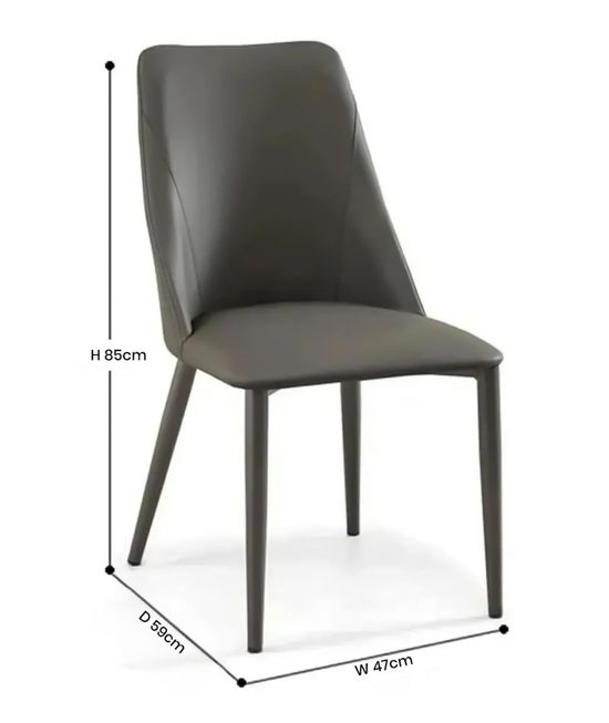 Clearance - Rosie Dark Grey Leather Dining Chair