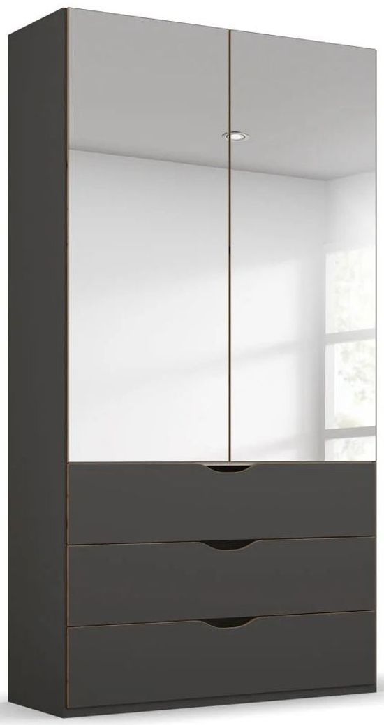 Rauch Lias 101cm 2 Door Black Combi Wardrobe