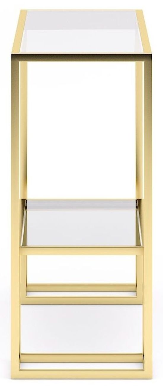 Clearance - Knightsbridge Glass and Gold Console Table - Brand New Item