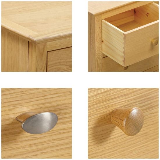 Arlington Oak 3 Drawer Compact Bedside Cabinet