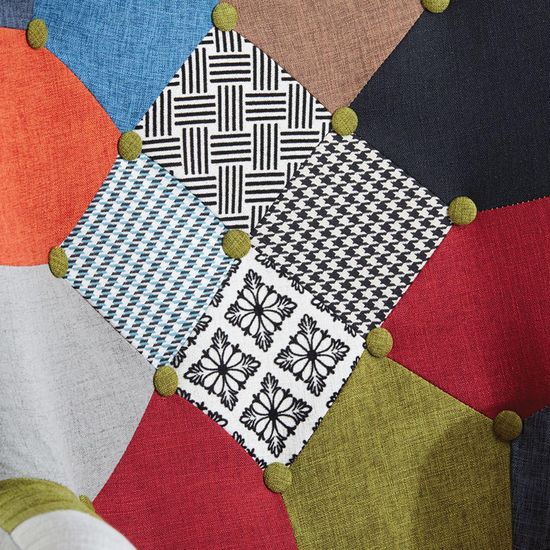 Sloane Multi Coloured Patchwork Fabric Armchair