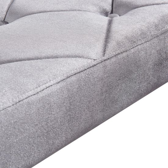 Louis Grey Velvet Fabric 170cm Dining Bench