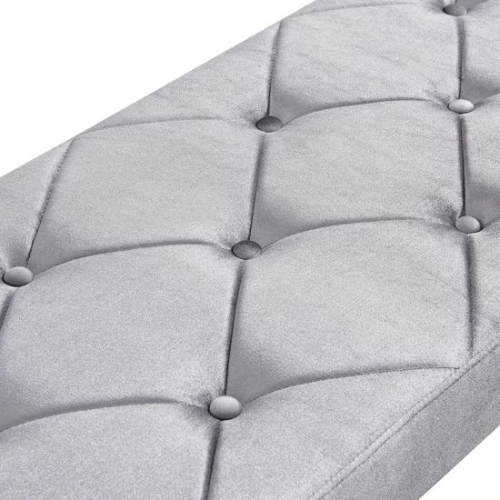 Louis Grey Velvet Fabric 170cm Dining Bench