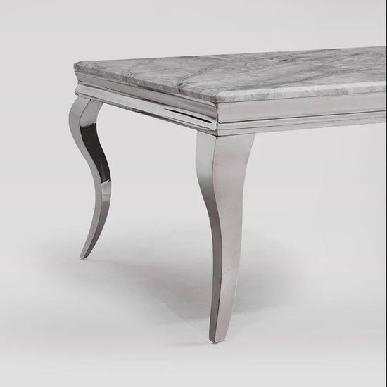 Louis Grey Marble and Chrome Coffee Table